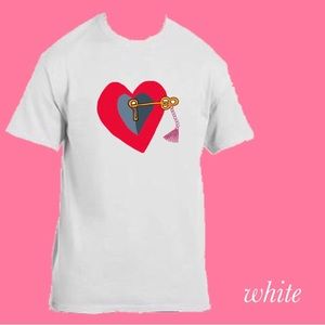 Fashion Custom Handmade Heart Keyed In T-shirts